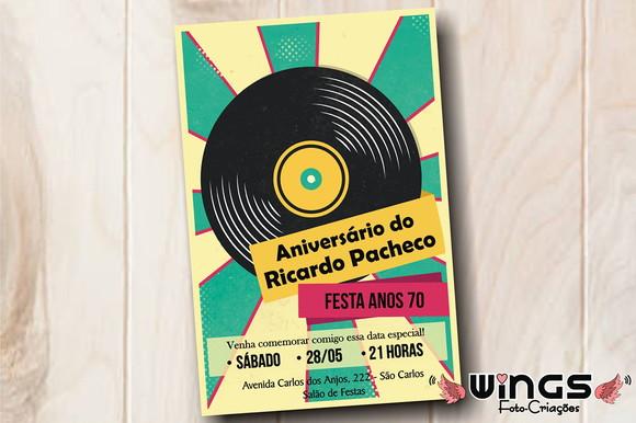 Convite Digital Festa Retrô - Anos 60/70/80