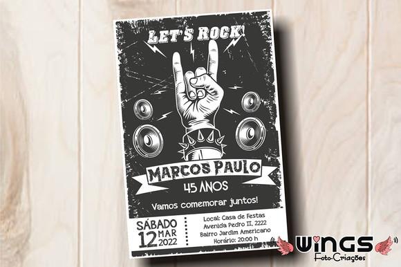 Convite Digital Chalkboard - Festa Rock n' Roll