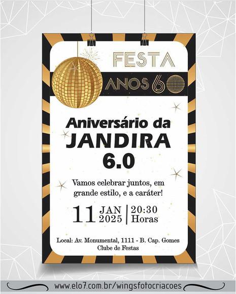 Convite Digital Festa Retrô - Anos 60/70/80