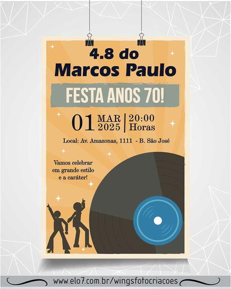 Convite Digital Festa Retrô - Anos 60/70/80