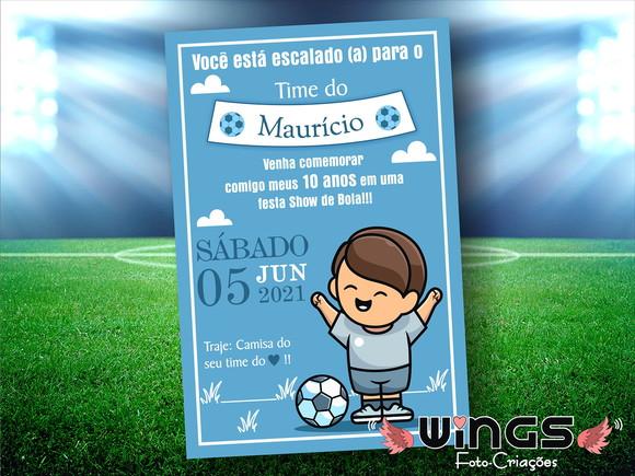 Convite Digital Futebol - Escolha sua cor!