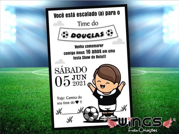 Convite Digital Futebol - Escolha sua cor!