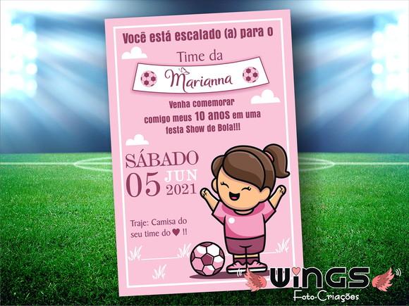 Convite Digital Futebol Menina