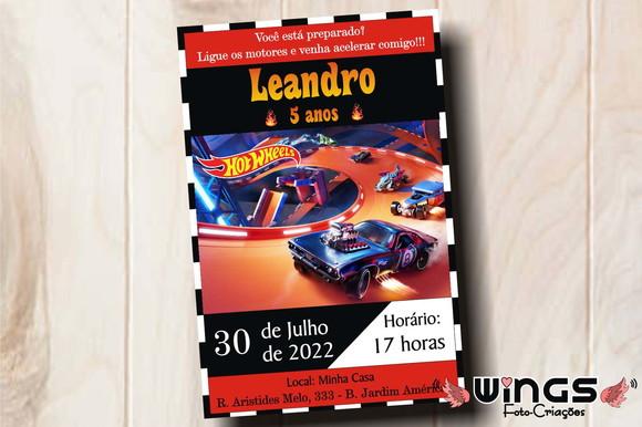 Convite Digital Hot Wheels 2