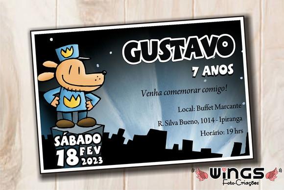 Convite Digital Infantil Dog Man - Homem Cão 3