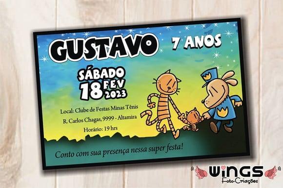 Convite Digital Infantil Dog Man - Homem Cão 4