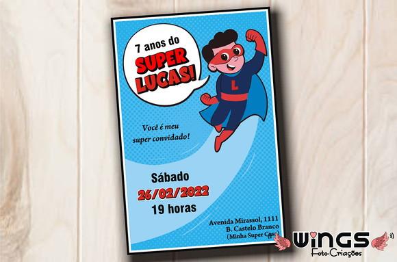 Convite Digital Infantil Super Herói 1
