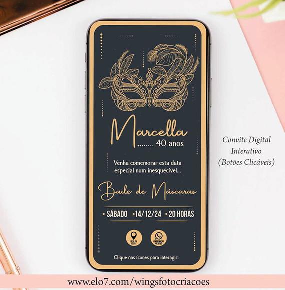 Convite Digital Interativo Baile de Máscaras 1