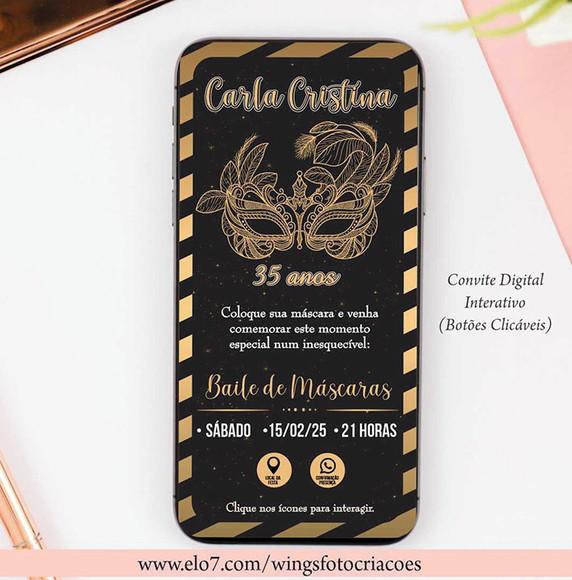 Convite Digital Interativo Baile de Máscaras 3