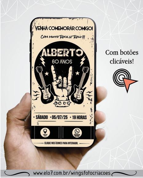 Convite Digital Interativo Festa Rock And Roll