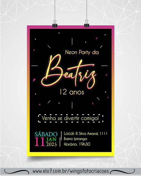 Convite Digital Neon Party
