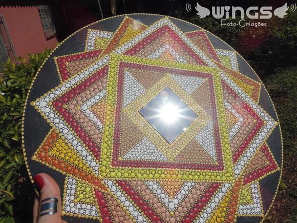 Mandala da Prosperidade! Em pontilhismo e com espelho