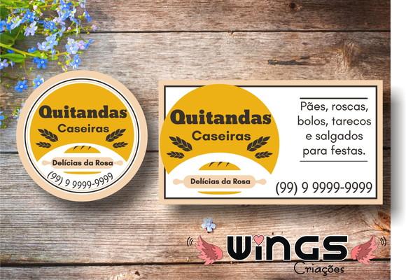 Papelaria Digital: Cartão de Visitas + Etiqueta (Quitandas)