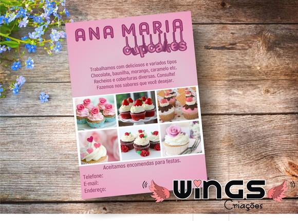 Papelaria Digital: Flyer/panfleto Cupcakes Caseiros c/ Fotos