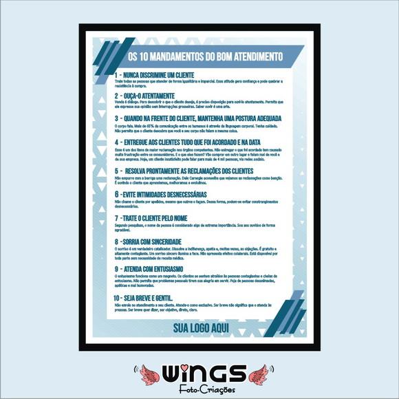 Quadro Digital - Os 10 Mandamentos do Bom Atendimento