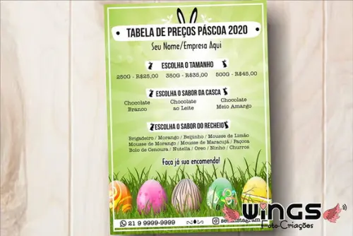 Arte Digital para Cardápio - Ovos de Páscoa 3