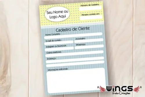 Arte Digital para Ficha de Cadastramento de Clientes II