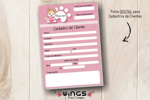 Arte Digital para Ficha de Cadastramento de Clientes V