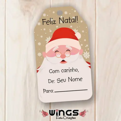 Arte para Tag de Feliz Natal para Imprimir
