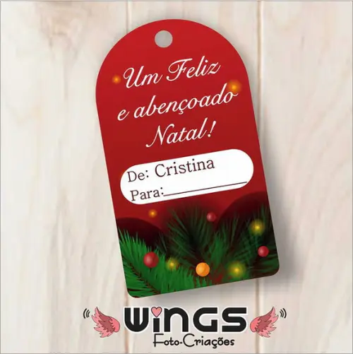 Arte para Tag de Feliz Natal para Imprimir