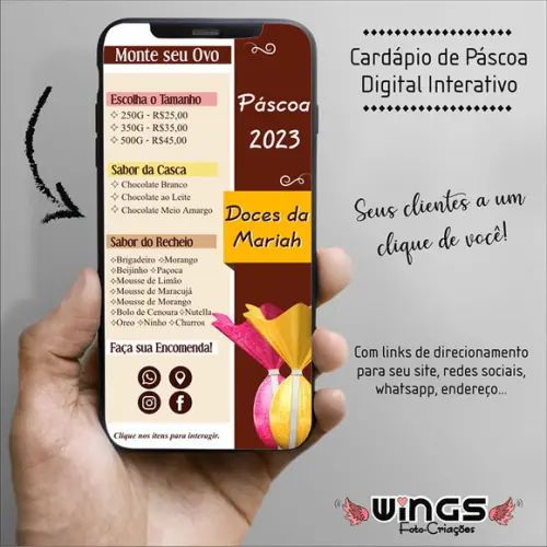 Cardápio Digital Interativo de Páscoa 1