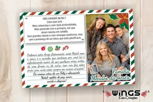 Cartão Postal Digital de Natal Personalizado com Foto
