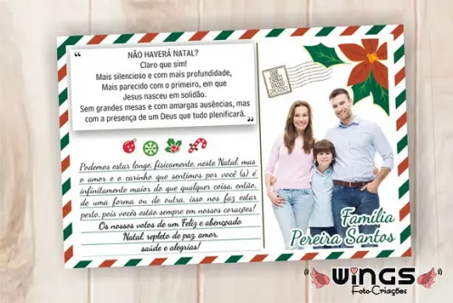 Cartão Postal Digital de Natal Personalizado com Foto