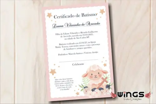 Certificado Digital Simbólico de Batismo 5 - Decoração
