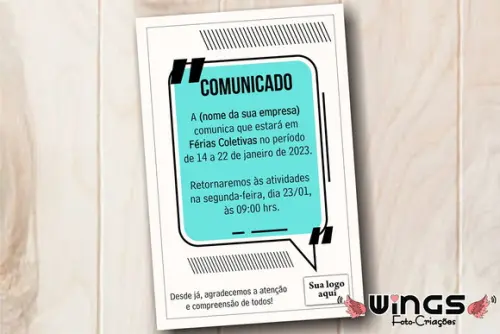 Comunicado Digital - Aviso Férias Coletivas 2