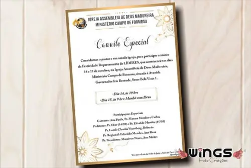 Convite Carta Digital - Evento Religioso