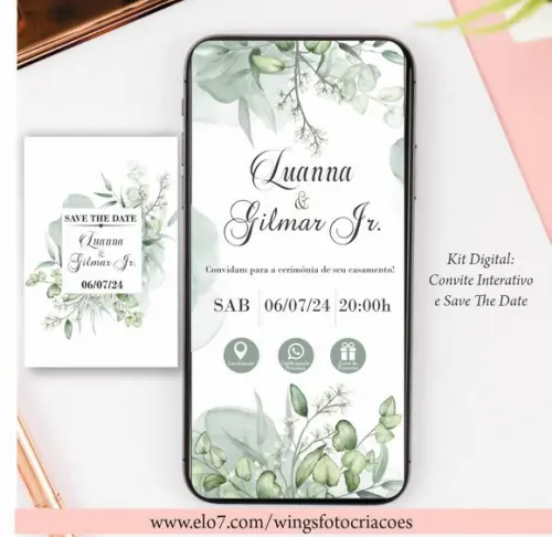 Convite Casamento Digital Interativo + Save The Date