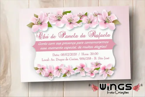 Convite Digital - Chá de Panela Flores