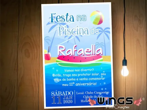 Convite Digital - Festa na Piscina