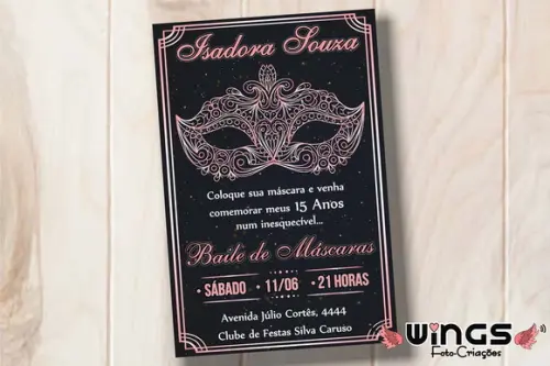 Convite Digital 15 Anos Baile de Máscaras 2
