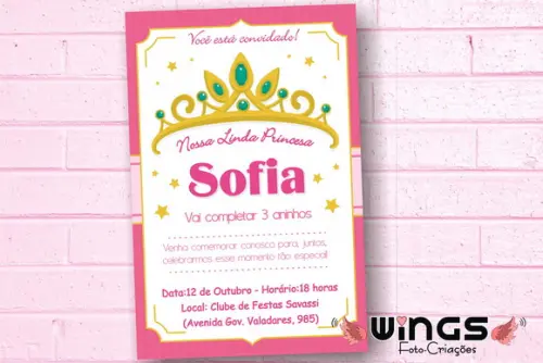 Convite Digital Aniversário Princesa I