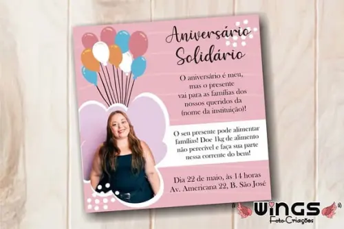 Convite Digital Aniversário Solidário 2 (para Instagram)