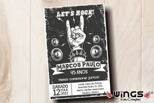 Convite Digital Chalkboard - Festa Rock n' Roll