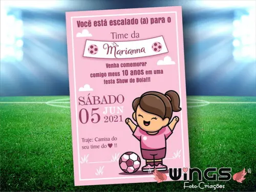 Convite Digital Futebol Menina