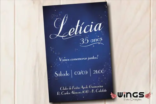 Convite Digital Galaxy: 25 / 30 / 35 / 40 / 50 / 60... Anos