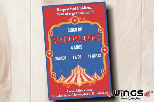 Convite Digital Infantil Circo 1