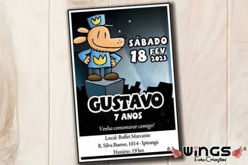 Convite Digital Infantil Dog Man - Homem Cão 2