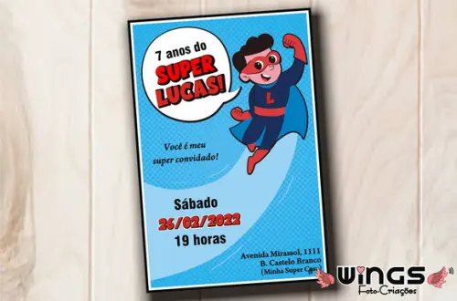Convite Digital Infantil Super Herói 1