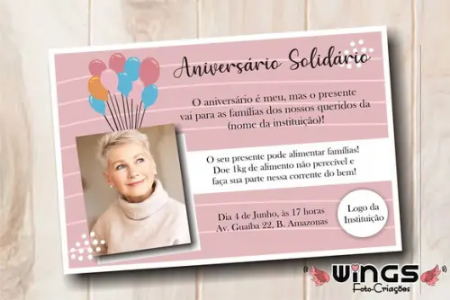Convite Digital para Aniversário Solidário 1
