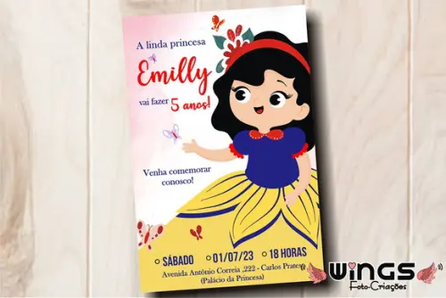 Convite Digital Princesas - Branca de Neve 1