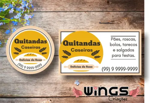 Papelaria Digital: Cartão de Visitas + Etiqueta (Quitandas)