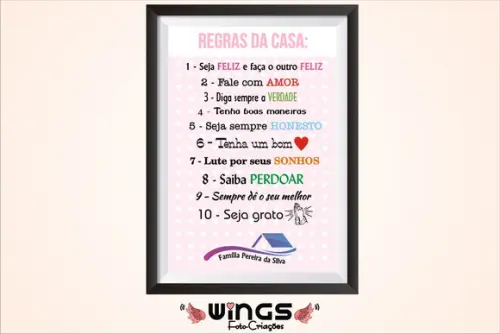 Quadro Digital - Regras da Casa