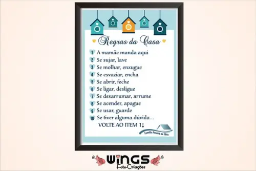Quadro Digital - Regras da Casa II