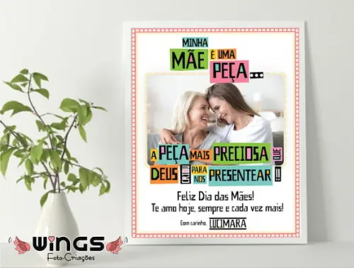 Quadro Digital para Presente - Minha mãe é uma peça! 1 -