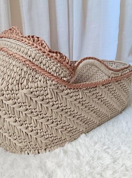 Cesto Moisés de Crochê Bercinho para Quarto Bebê