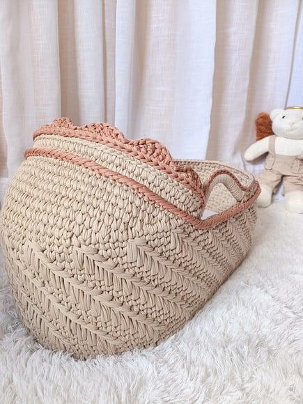 Cesto Moisés de Crochê Bercinho para Quarto Bebê